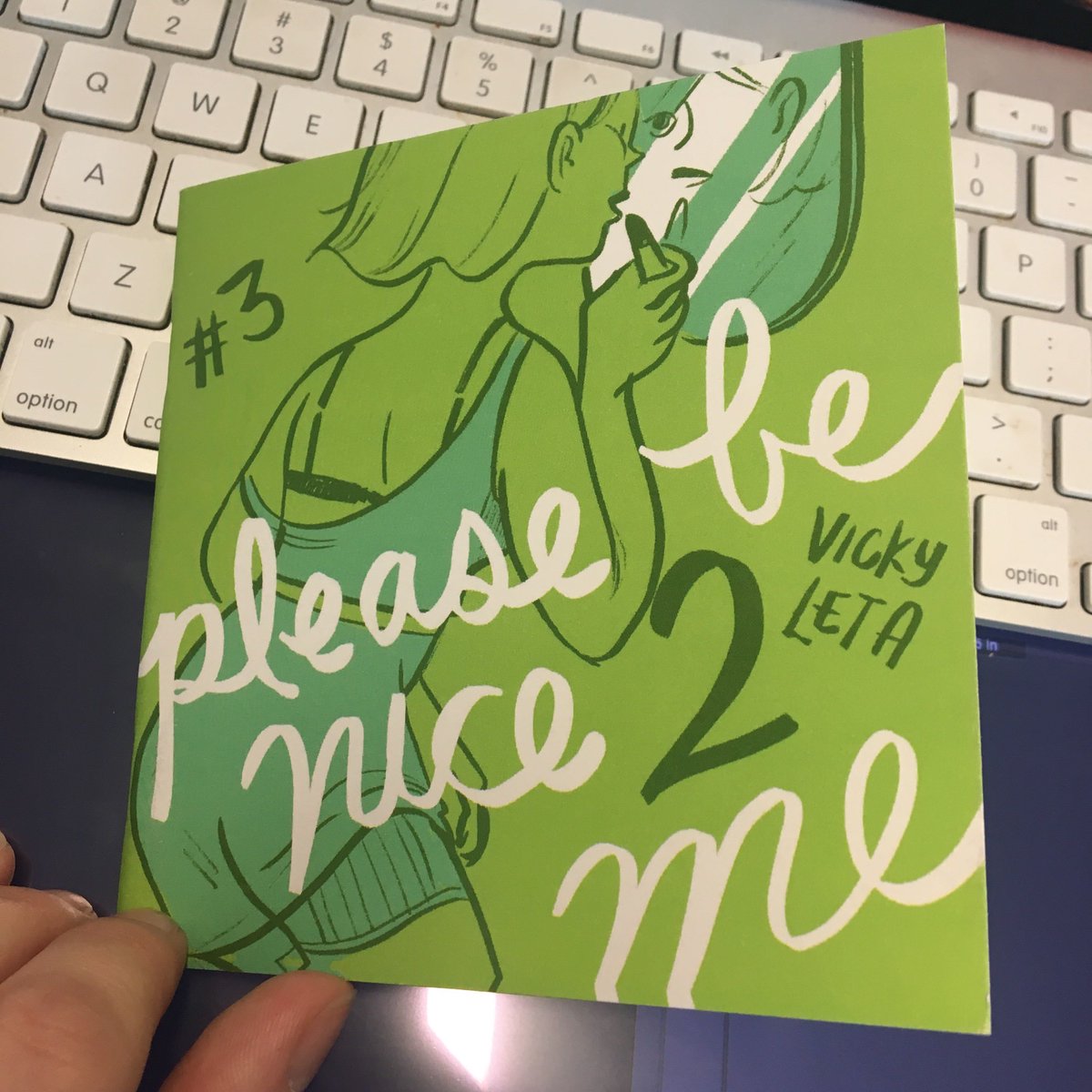 A year ago for #MoCCAFest I made a comic overnight of a tinder date I went on and sold it as PLEASE BE NICE 2 ME. A lot of y'all really liked it and it gave me the confidence to keep at it! 

Well, #3 just came in and it's my favorite yet! Come by table H247A to pick up all 3! ? 
