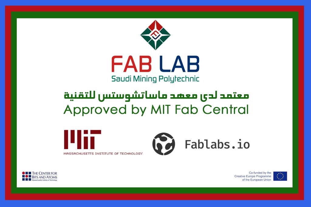 abufahad0208's tweet photo. المعهد السعودي التقني للتعدين يحصل على الاعتماد الرقمي FAB LAB من جامعة (MIT) الأمريكية
https://t.co/iJSX7gTMab https://t.co/2Cewo3A3ue