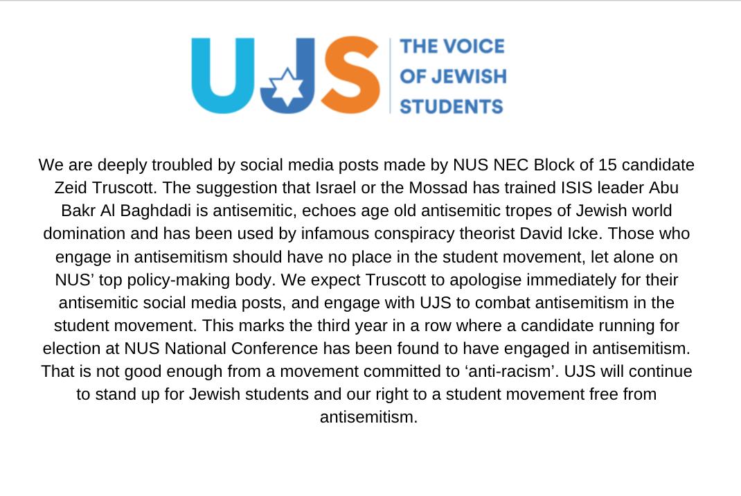 Union of Jewish Students tweet media