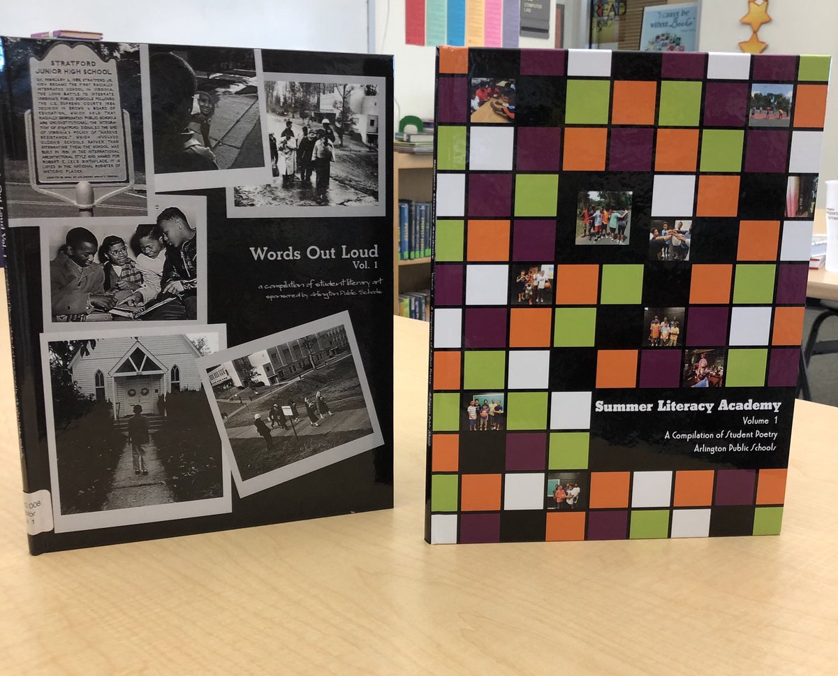 HollyOusleyLav's tweet photo. Happiness is highlighting published poetry written by APS students during #NationalPoetryMonth #WordsOutLoud #SummerLiteracyAcademy #DiversityMatters @APSKenmore @KMSReadingRocks @APSLibrarians https://t.co/dFsUsp4mLo