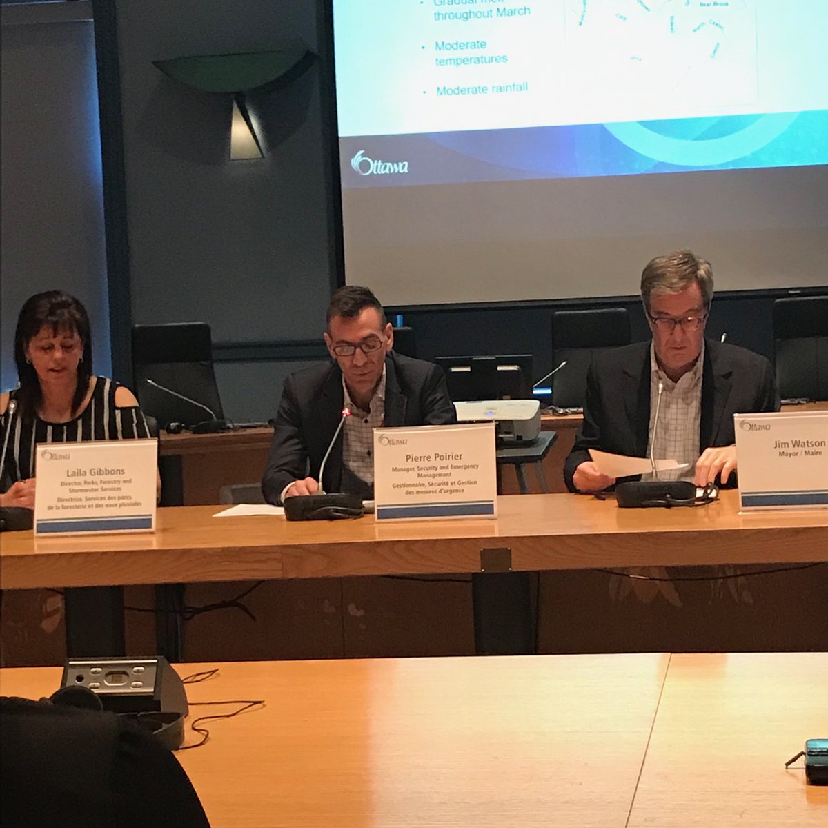 ChiefDiMonte's tweet image. ⁦@ottawacity⁩ provides technical briefing for spring melt and our preparation to mitigate or if required response to any flooding.