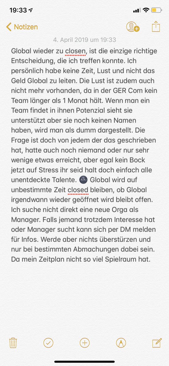 Kurz zu <a href="/GGamingDE/">Global Gaming Closed</a> wegen dem Close. 
Wünsche jedem Ex-Member viel Glück in der Zukunft. Evtl sieht man sich ja mal wieder. Aber ob ich hier aktiv bleibe lasse ich offen. Vielleicht ergibt sich etwas, aber so optimistisch bin ich momentan eigentlich nicht. 
GL an alle...