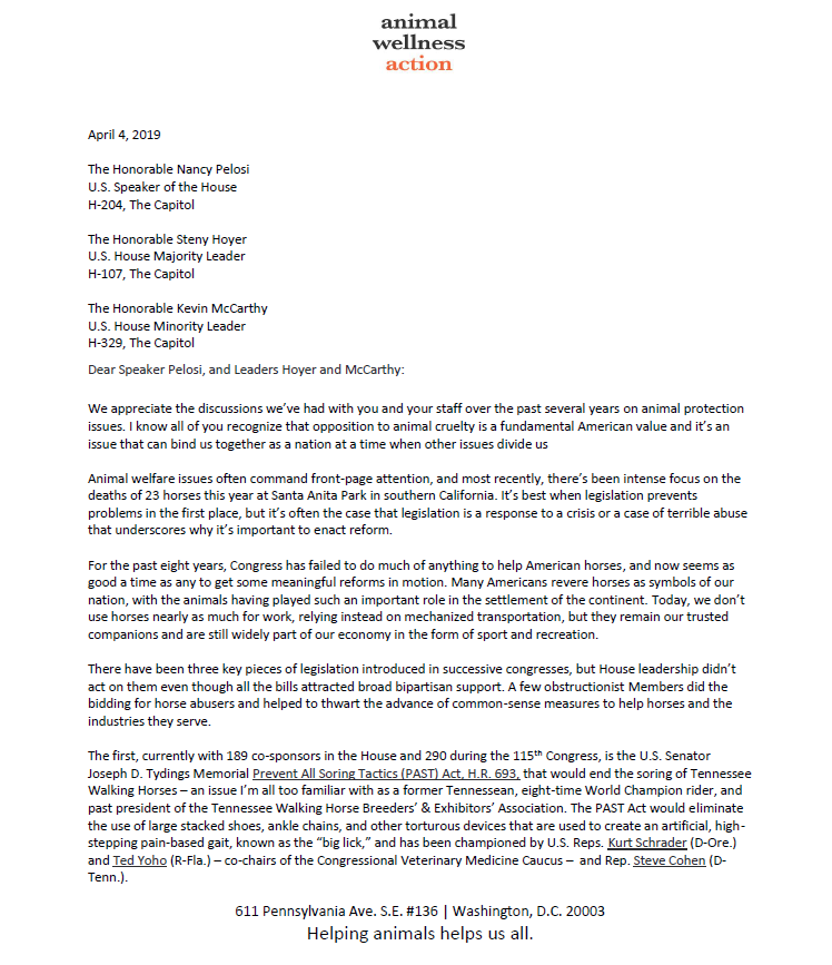 MartyIrby's tweet photo. It's time for Congress to take action for the horses. They've been ignored for too long. Check out my letter delivered today to @SpeakerPelosi @GOPLeader & @LeaderHoyer asking them to #PassthePASTAct & #HorseracingIntegrityAct & say #YestoSAFE to #EndSlaughter. cc: @FrankPallone https://t.co/Fth0bwHO2d