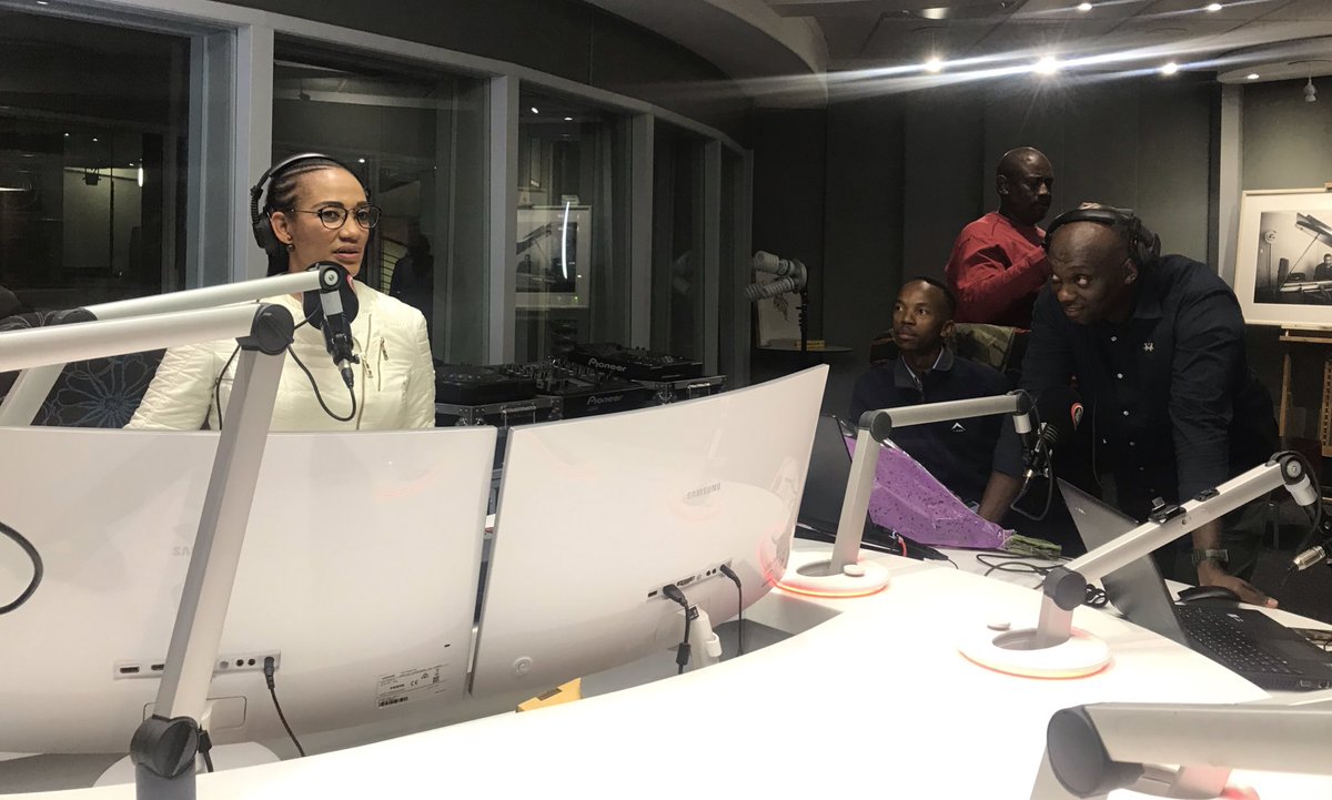 KayaOnAir's tweet photo. [ON AIR] Look who came to say his goodbye #TheBestTInTheCity @tboseZA .

#HomeWithMapaseka #KayaFMTalk @mapasekamokwele https://t.co/T4rNOUgVMN