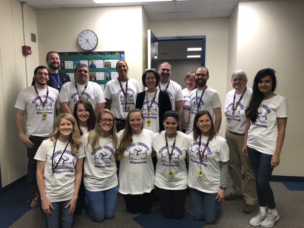 MsALongmore's tweet photo. @HoffmanHS Math Dept serving up #PlayingForPreemies Day! 🏐🏐Starts at 5:00 vs @PalatineHS Varsity at 6. Bake sale, 50/50 and CUBS tickets! #hoffmanhawks #preemies #StAlexiusNICU #clarestrong https://t.co/QhSZBEESSH
