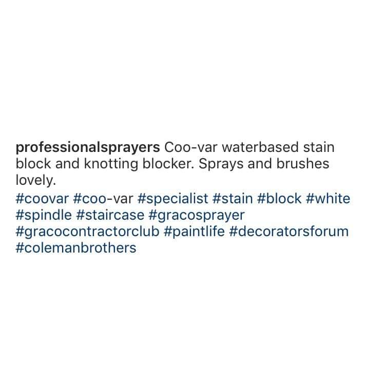 CooVarPaints's tweet photo. Great feedback and images from @professionalsprayers ππ»ππ»π great work guys! Looks fab! #sprayable #waterbased #primer #knots #wood #priming #stains #coovar #specialist #manufacturer #Hull https://t.co/E8owzRyqMe