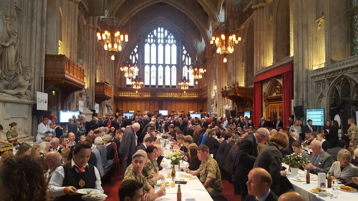 advantagego's tweet photo. Fantastic turnout today at The Lord Mayor’s Big Curry Lunch at @GuildhallLondon in aid of @Soldierscharity @RNRMC and @RAFBF.  We are proud sponsors of this event that unites the City of London to show their support for members of her Majesty’s Armed Forces and Veterans. https://t.co/PllK1VefP1