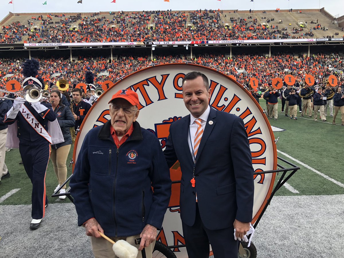 A very HAPPY BIRTHDAY to Dick Cogdal, class of 1939 <a href="/Illinois_Alma/">University of Illinois</a> who is celebrating his 102nd Birthday today. Dick was a percussionist in A.A. Harding’s Band. WOW! Thank you for being an amazing part of our illustrious history! #oskeewowwow #tradition #legacyofillinoisbands