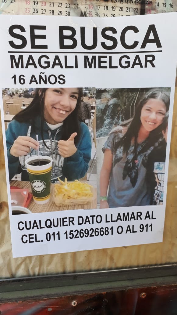 MAGALÍ MELGAR... 16 AÑOS
CUALQUIER DATO LLAMAR A 011 1526926681 O AL 911