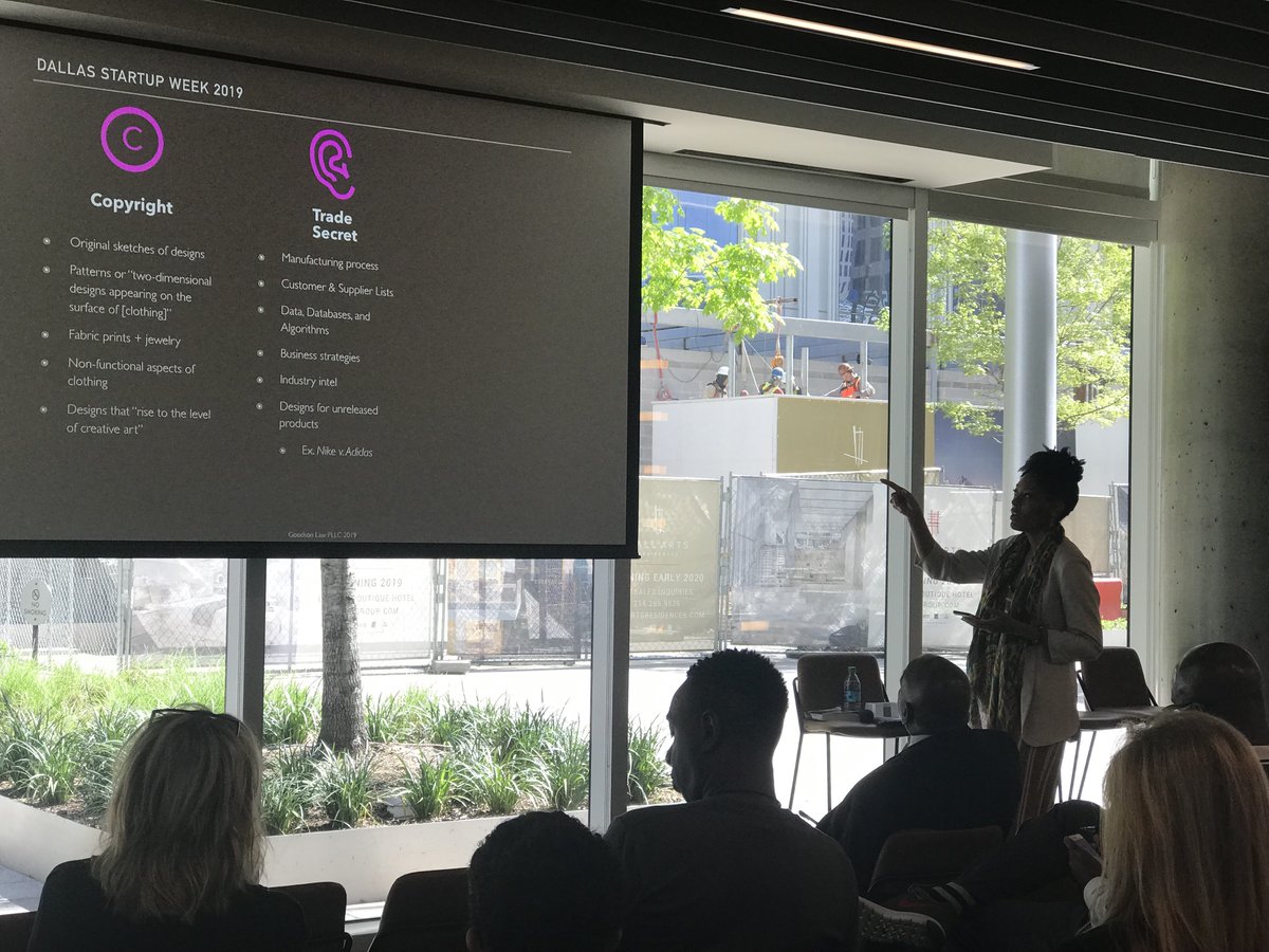 Art Law, Fashion Law, and IP are my passion. I love working with clients in these industries and sharing information with the community. I had a great time answering questions at my Fashion Law presentation @DallasStartupWeek! #DSW19  #FashionLaw #Fashion #InfluencerLaw