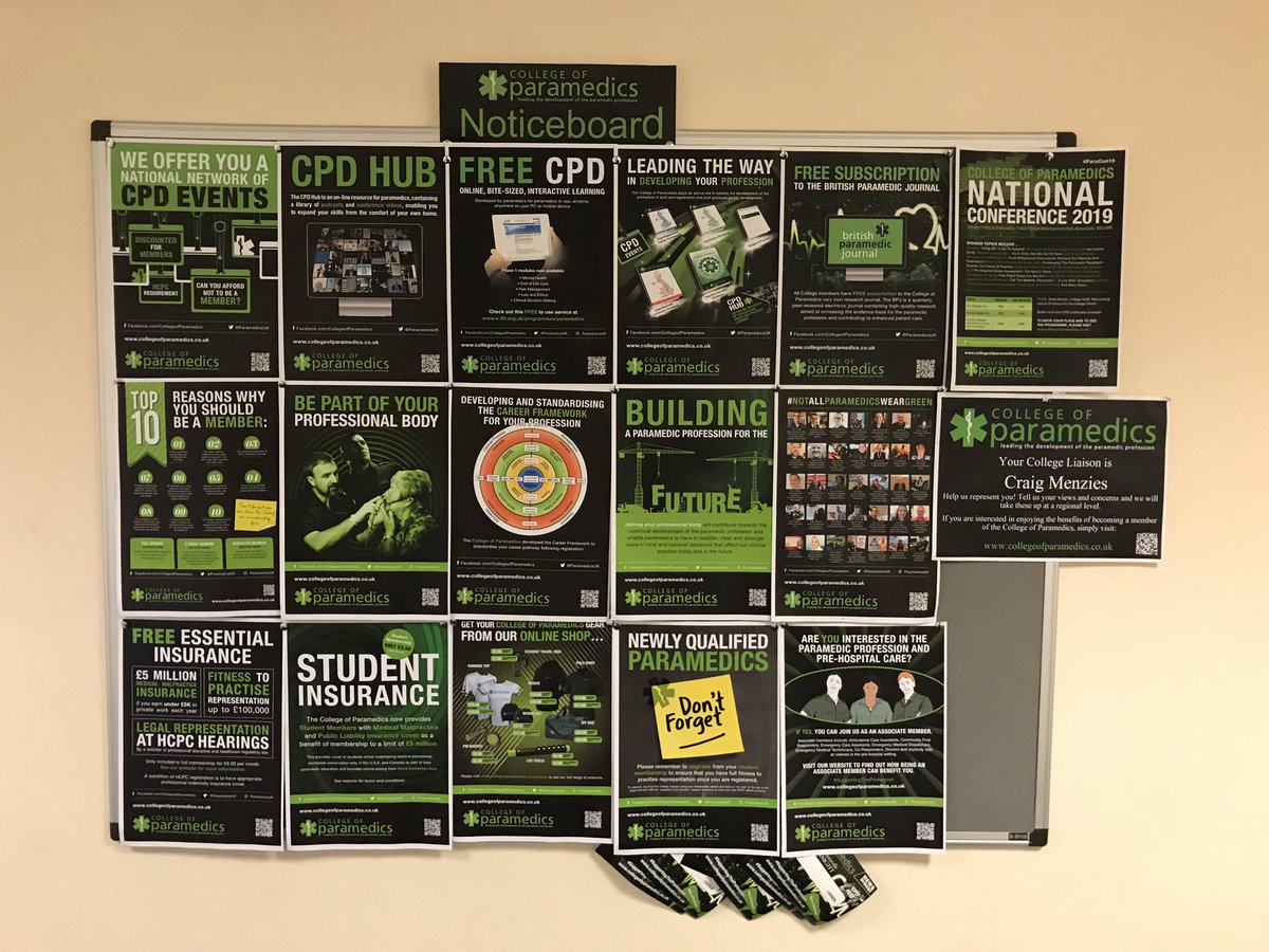 Leverndale Station @ParamedicsUK noticeboard updated last night, #DevelopingTheProfession #Paramedic