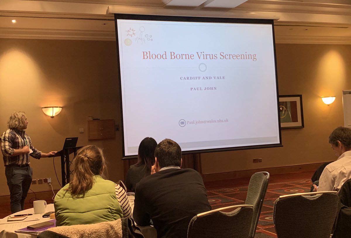 kerrydavies2501's tweet photo. @SwanseabayNHS Paul John (Lead Pharmacist for Wales) presents the rolling out of community OST/needle exchange pharmacy testing &amp; treatment pilot clinics in Wales. #GetTestedGetCured #loveyourliver https://t.co/bjhz1oT9uL