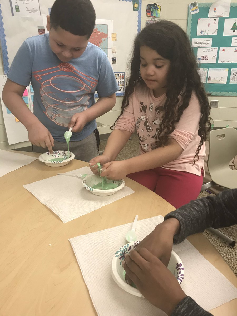 Is it a solid or a liquid?!? Oobleck exploration as we learn about the states of matter! #d56achieves #ellkids #handsonlearning
