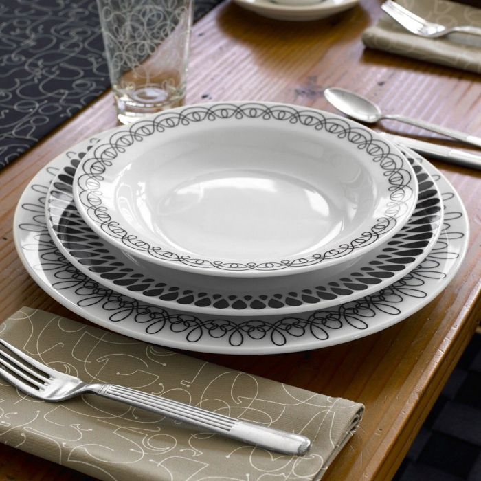 Now On Sale: A fabulous set of serving plates to elevate your next family gathering. The notNeutral Black Ribbon Serving Plate is now available at a discounted price!