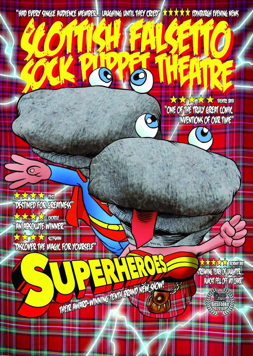 Penultimate chance to see the Scottish Falsetto Socks being Superheroes is @Ropewalkbarton Barton On Humber April 12th. Be there &amp; spread the word. Tickets: tinyurl.com/soxbarton19