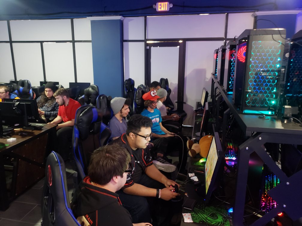 GameMambaStudio's tweet photo. Thanks to everyone who participated in this last weekend's Super Smash Bros tournament!  27 players joined in the fun and smashed for a solid 5 hours!!

Come check out our facility before you join us in the next tournament!  Bring your friends and game all night!

#SuperSmashBros https://t.co/mxbpyJPKoA