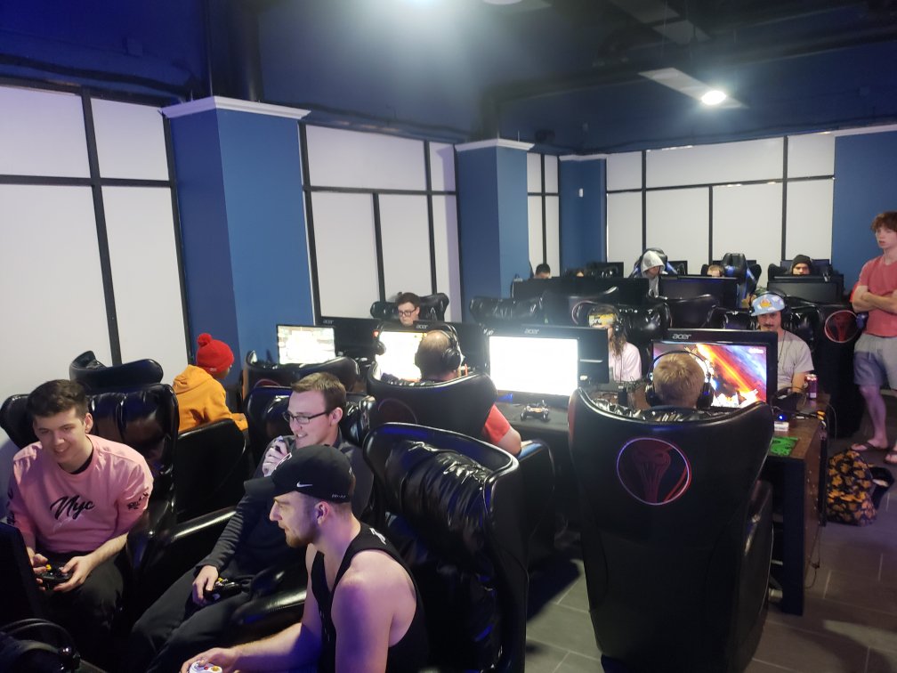 GameMambaStudio's tweet photo. Thanks to everyone who participated in this last weekend's Super Smash Bros tournament!  27 players joined in the fun and smashed for a solid 5 hours!!

Come check out our facility before you join us in the next tournament!  Bring your friends and game all night!

#SuperSmashBros https://t.co/mxbpyJPKoA