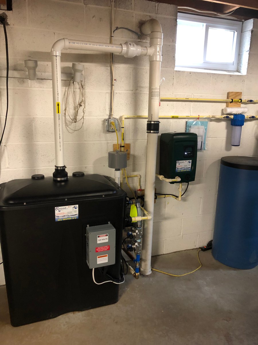 N_W_S_C's tweet photo. #WaterTreatment #Installation of a #RadonRemediation System w/ a #Water #PressureBooster for up to 99% removal of #radon & a 10" #Sediment #Filter! The customers preexisting treatment was a 75 gpd #ReverseOsmosis, #AcidNeutralizer, a #WaterSoftener, & a raised #WaterPressure Tank https://t.co/nOkO6MZJJT