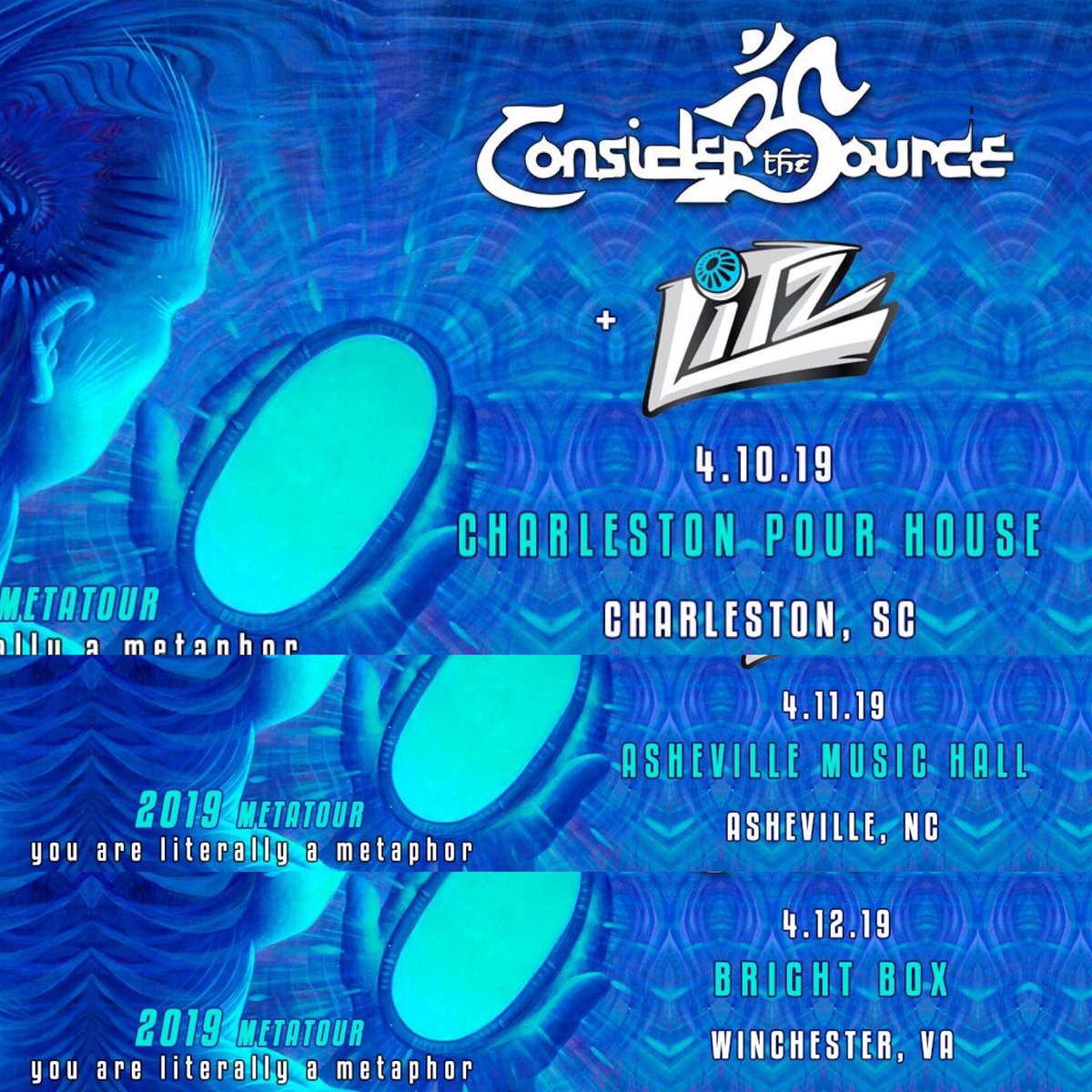 Three nights of FIYAH! Three nights of musical madness with <a href="/CTS_Music/">Consider the Source</a> kicking off at <a href="/CHSPourHouse/">CharlestonPourHouse</a> 4/10 <a href="/avlmusichall/">Asheville Music Hall</a> 4/11 and <a href="/BrightBoxWinc/">Bright Box Theater</a> on 4/12