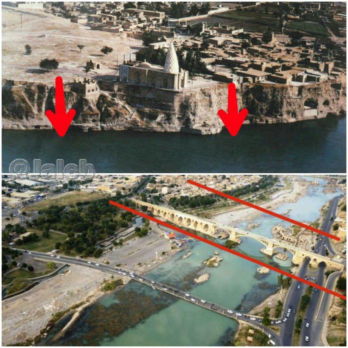 Dez_News's tweet photo. 💥مردمِ قدیم دزفول معماری و شهرسازی می دانستند !

 🔹می دانستند که دز ،محل گذر سی��ابهای مهیب است؛ پس شهر را، نه دربستر رودخانه که در ارتفاع ۱۵-۲۰متری از بستر رودخانه ساختند که حتی اگرسیلابی ۷-۸هزار مترمکعبی آمد، نتواند به منازل آسیب بزند ! https://t.co/ZYQBKQg65b