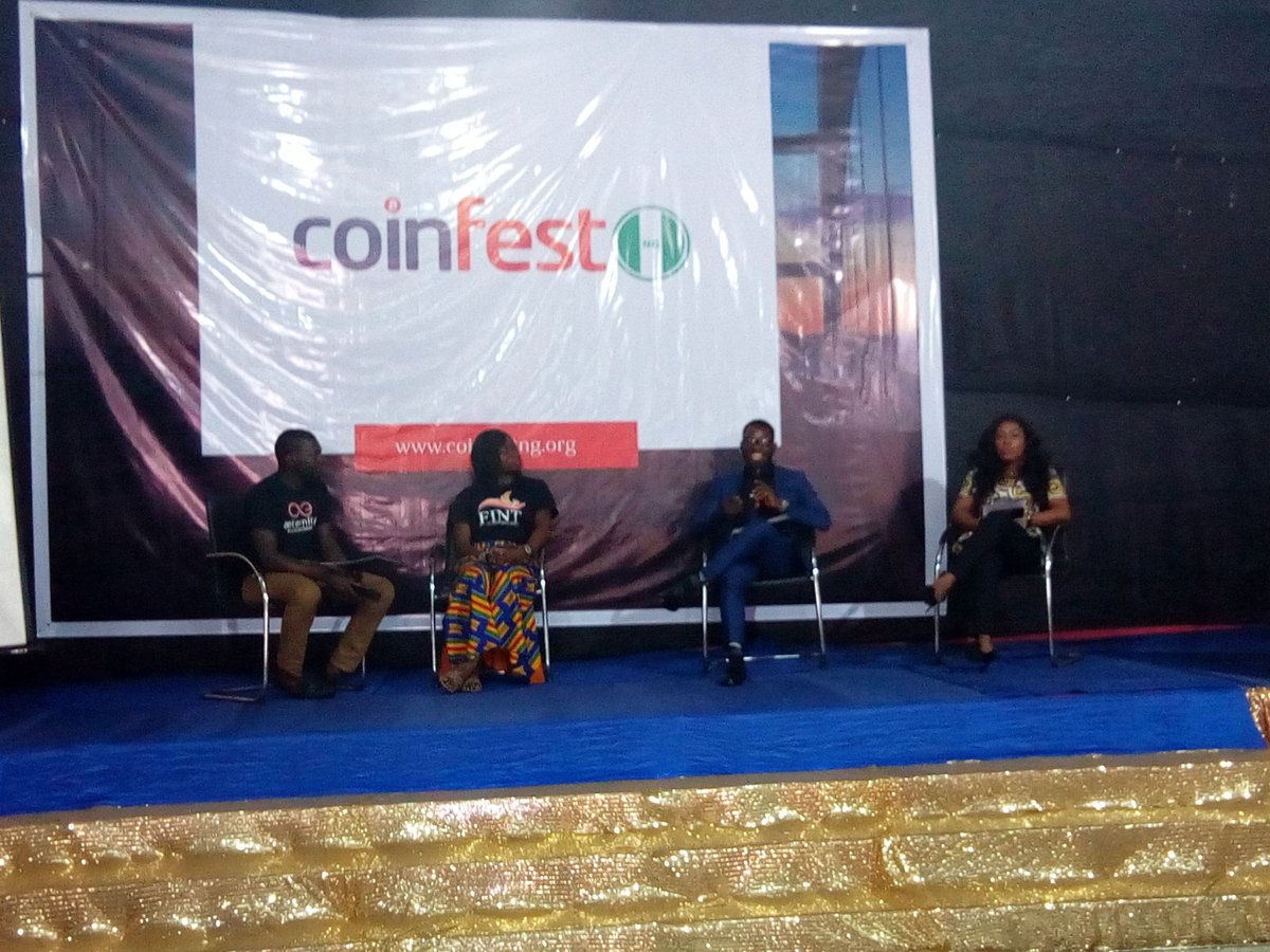 Viquetur's tweet photo. The second Panel session Led by Mr Steven Sunday, Mr Franklin Peter,  Miss Faith Titus and Miss Faith Obafemi as other Panelists. 
#CoinFestNG 
@CoinFestNG https://t.co/eUCDPGQInM
