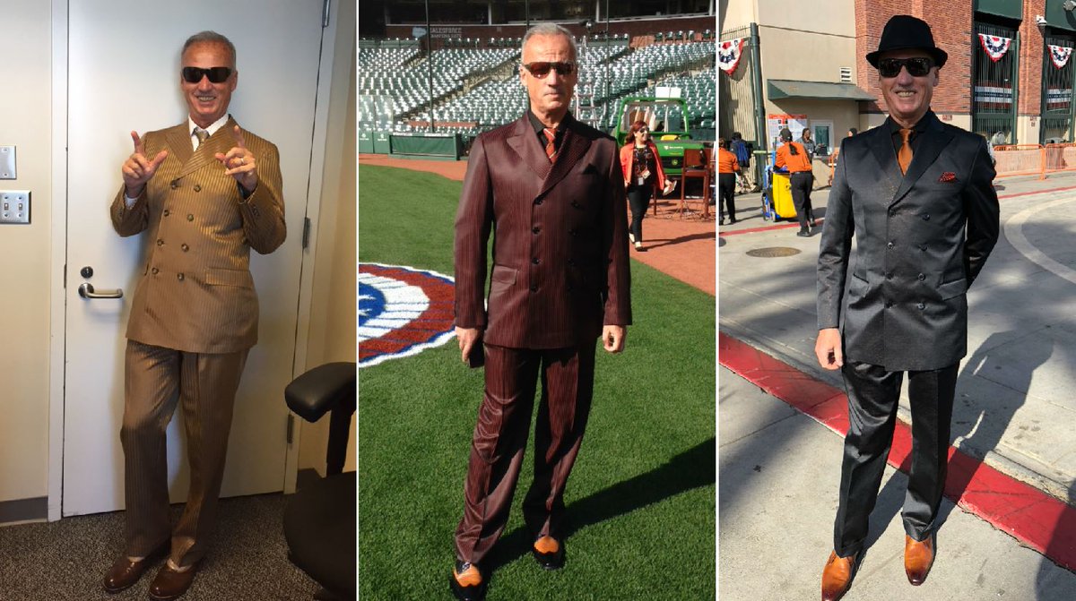 Baseball is full of traditions that many fans know about. But there's one you might not be familiar with.

Jorge Costa, Senior Vice President of Ballpark Operations for the #SFGiants, sports a new suit for every home opener.

@joerosatojr has the story: nbcbay.com/E7Om5Yz