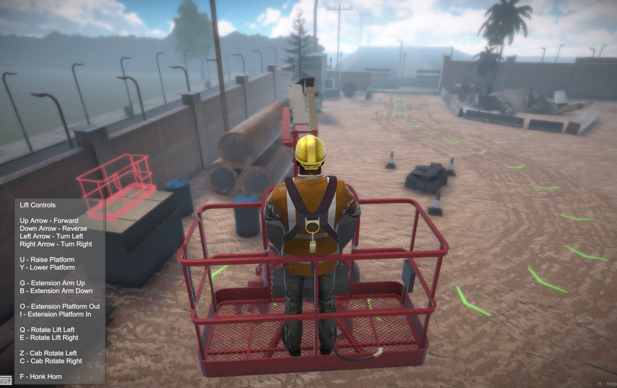 NIOSH's tweet image. A new boom lift scenario is now available as part of the NIOSH Aerial Lift Hazard Recognition Simulator. Try it out today! go.usa.gov/xmxkv