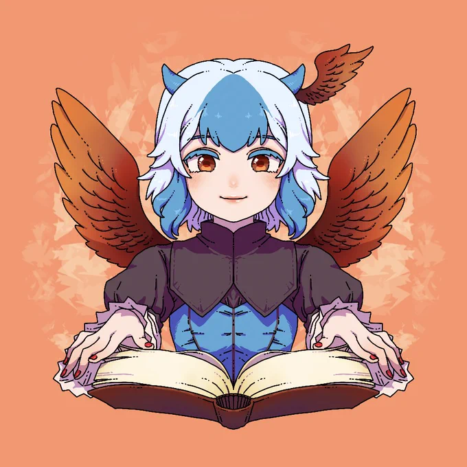 本を読む妖怪朱鷺子 #深夜の真剣お絵描き60分一本勝負 