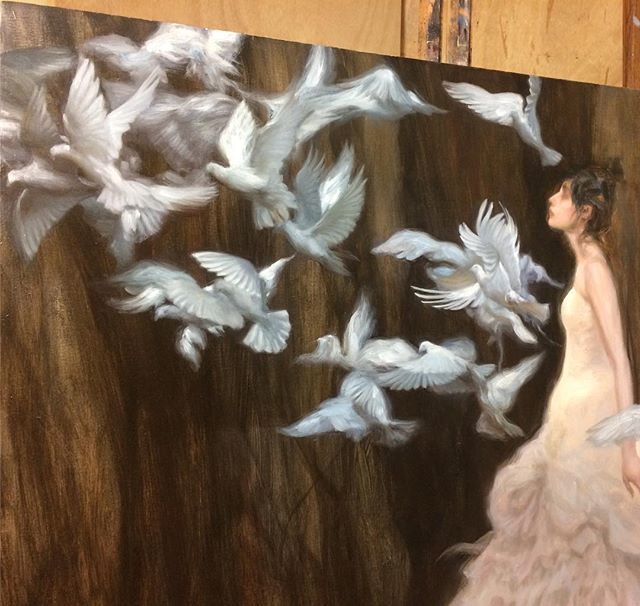 Progress shot of a painting for the @supersonicart annual show at <a href="/spoke_art/">Spoke Art</a> and @hashimotocontemporary opening this Saturday in San Francisco. Zach at @supersonicart always selects an impressive group of artists for the show. 
Email sf@hashimotocontempo… ift.tt/2Idwc0K