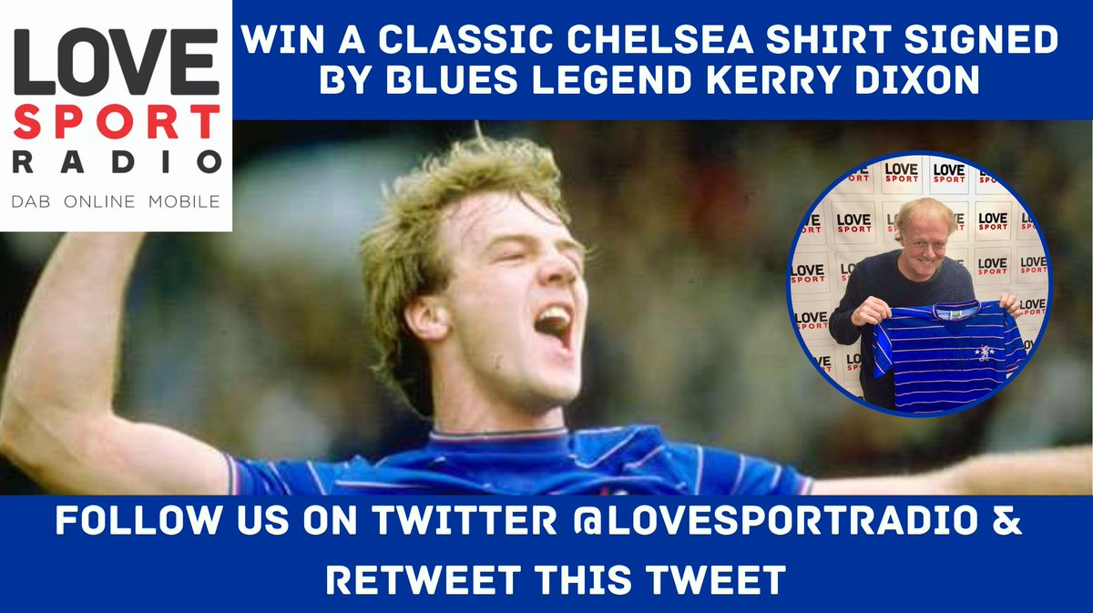 🔵 LOVE SPORT RADIO COMPETITION 🔵

We're giving you the chance to win a Chelsea shirt SIGNED by Kerry Dixon.

All you need to do is FOLLOW US <a href="/lovesportradio/">Love Sport Radio</a> and RETWEET this tweet🔁

Listen to the Chelsea Fans Show every Friday at 7pm.

📻 558 AM/DAB
📲 bit.ly/LOVESPORT