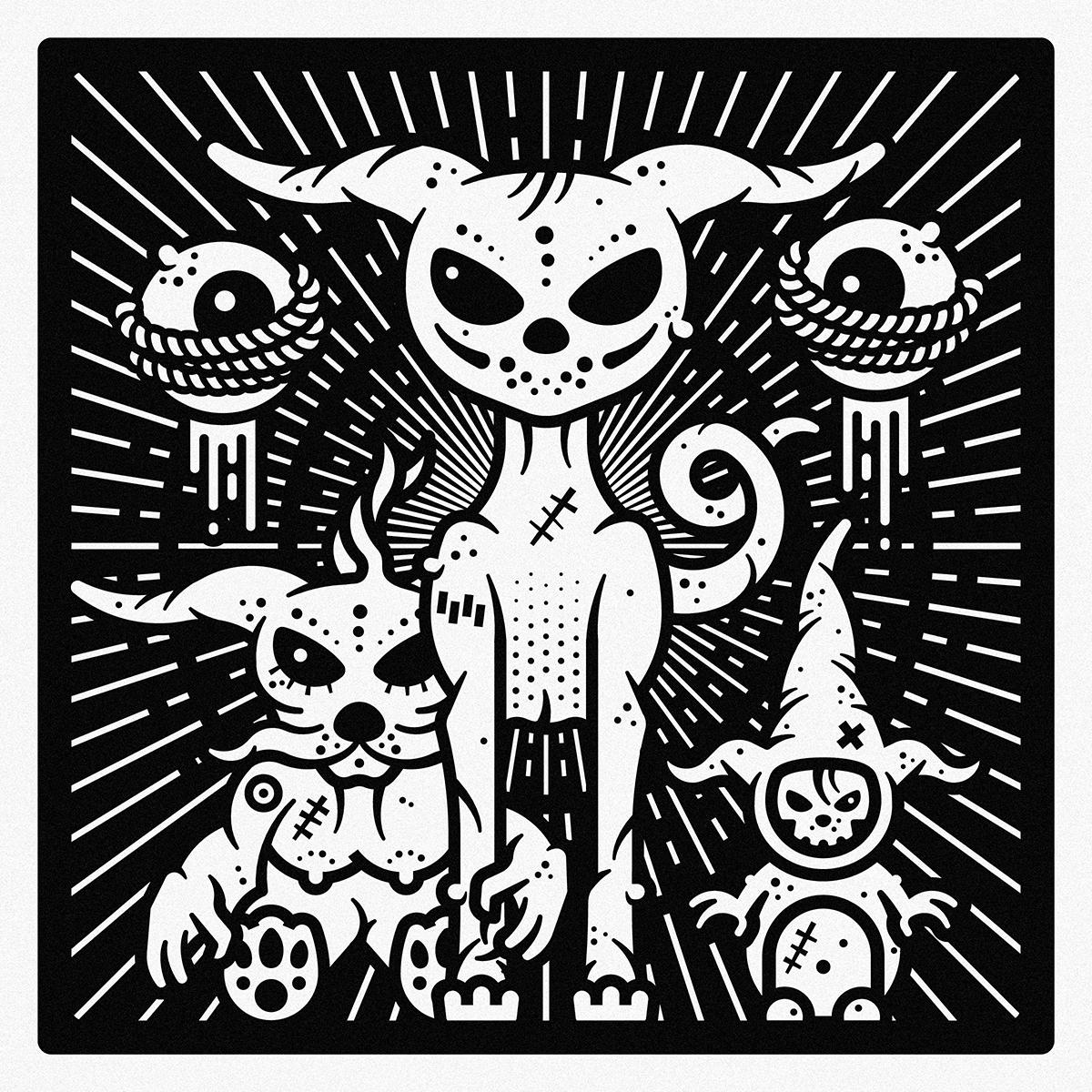 Woo Woo!!! Gang of three illustration for Wicked the furry silkscreen series. #whileyouwerewhiningiwasworking #silkscreenart