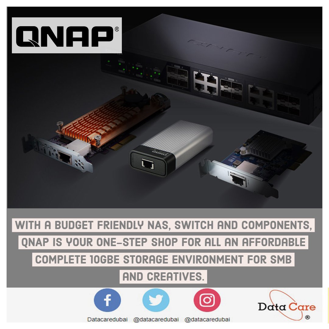 datacaredubai's tweet photo. Realize the benefits of faster and efficient 10G networking with #QNAP's economic 10G Switch and 10G NAS devices. Enjoy greater speeds and Virtualize with iSCSI . See the full range of @QNAP_nas products here.
#datacaredubai #uae
https://t.co/01hqJaqT08 https://t.co/Wnh5WEQTFh