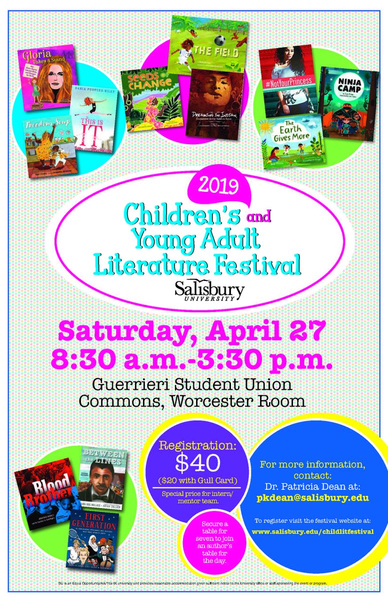 Children's &amp; Young Adult Literature Festival To register, visit the festival website at: salisbury.edu/childlitfestiv…