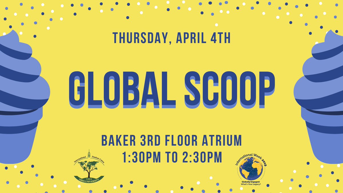 ISU_OhioU's tweet photo. Everyoneโs favorite event is happening today!
Global Scoop @ 1:30pm! #iWeek19 https://t.co/9X2zShn9Wx