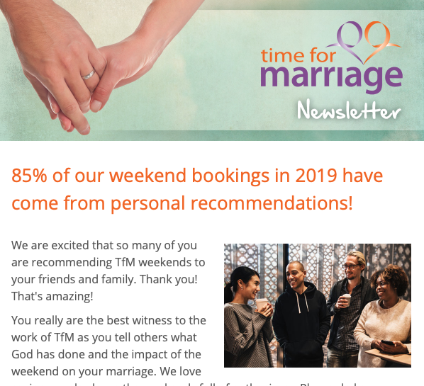 Most of our weekends are filled through recommendations.  Read our recent newsletter and get a discount! #marriage #relationshipgoals #marriageweekuk mailchi.mp/f90db8069090/h…