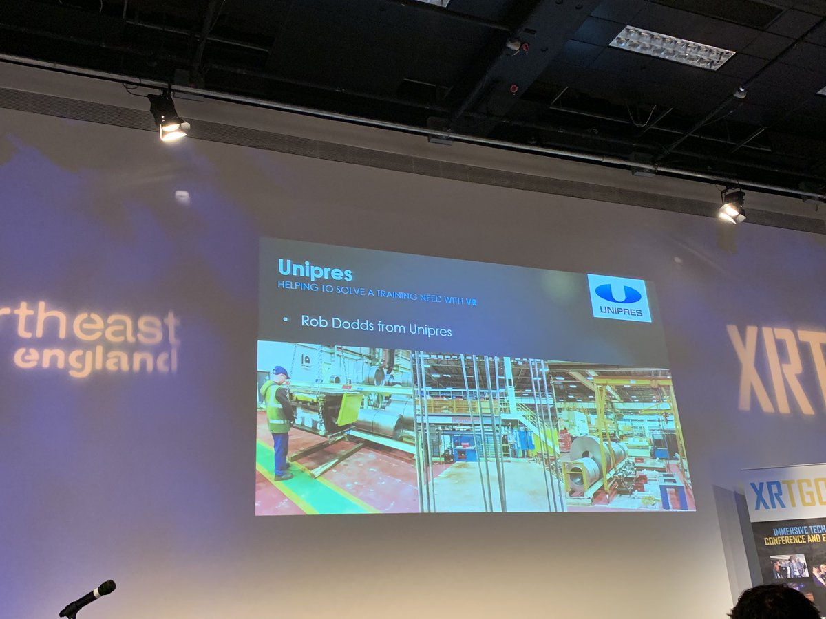 Interesting talk from <a href="/UnipresUK/">Unipres (UK) Limited</a> and <a href="/Animmersion/">Animmersion UK Ltd</a> about how the use of VR has helped them to train crane operators <a href="/XRTGO/">XRTGO 2019: Thursday 4th April</a>