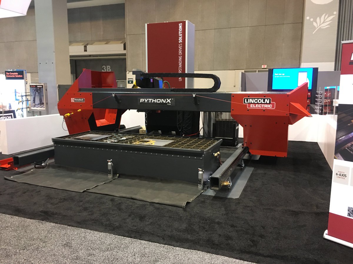 PythonXrobot's tweet photo. Day 2 of #NASCC19. Come and see the expanded #PythonX product line at Lincoln Electric booth 1639 #CutTonnesMore #PythonXStructural #PythonXPlate #PythonXSPG #PythonXCare https://t.co/nVuiMC9wrw