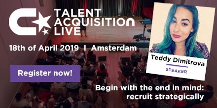 TalentAcqLive's tweet image. Join us the 18th of April at TA-Live! @tedstertje will tell you how to recruit strategically. More info: ta-live.com