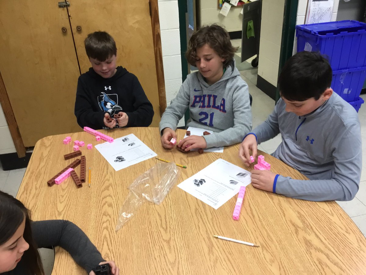 Using cubes to help us visualize composite volume problems. Going from concrete to pictorial to abstract to make sure we fully grasp this new concept!@EGEroadrunner