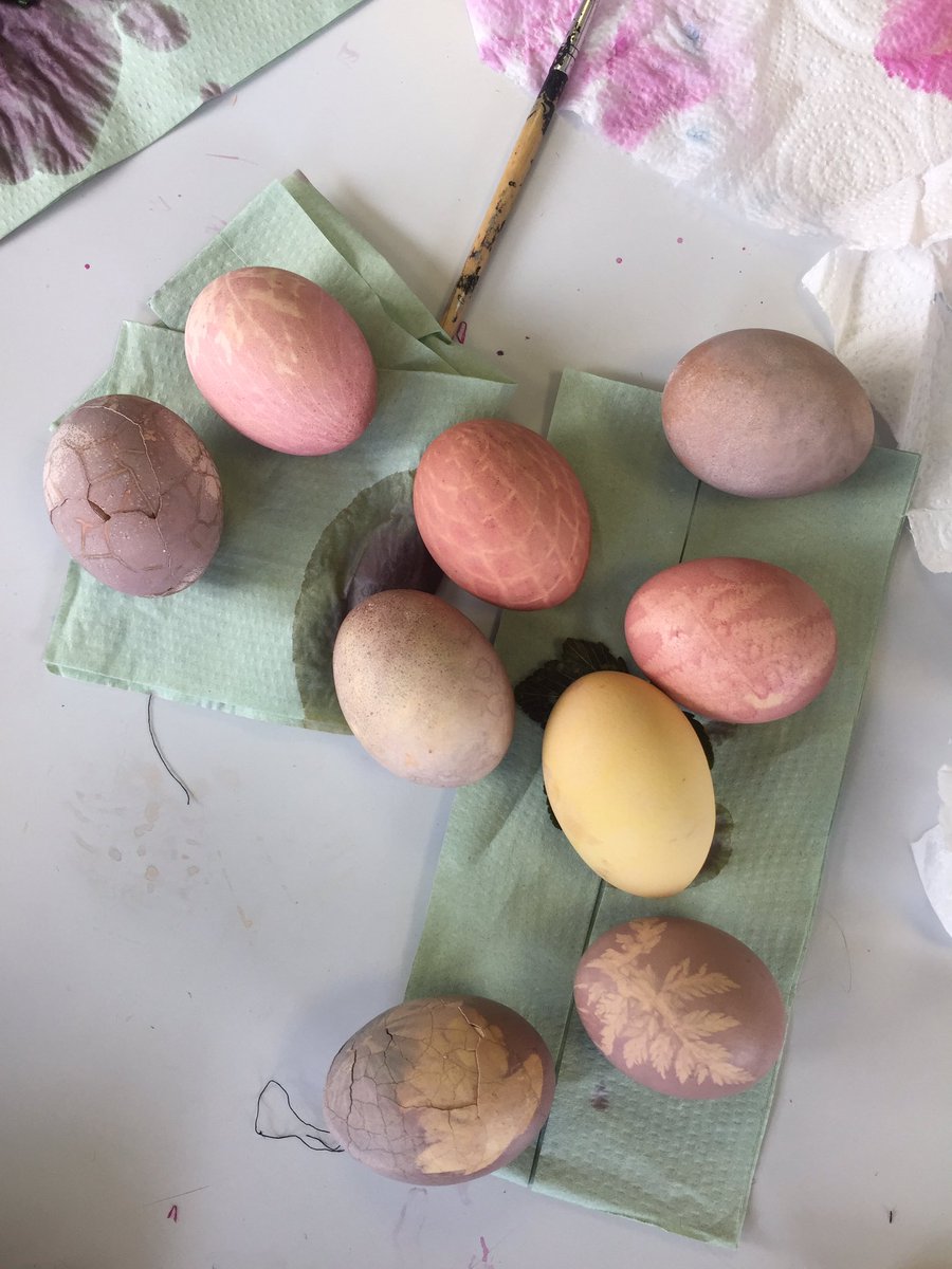 Our German assistant Robina showed us the #German tradition of dyeing #Eastereggs today. #FroheOstern! 🐣