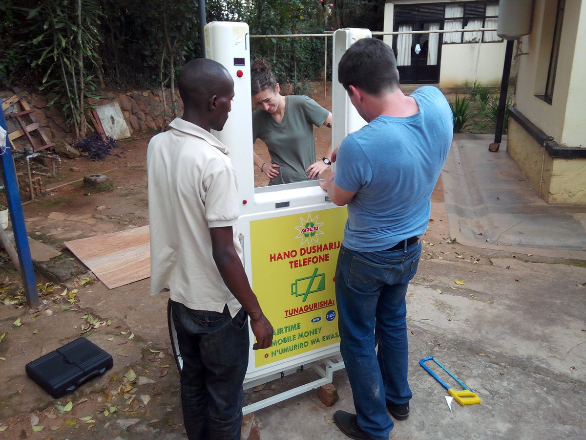 AREDRwanda's tweet photo. Throwback pics on how far we have come with all this hardware and software development, six years in the trenches. I want to specifically thanks to #tech-solute and @Catapult_Design for making our latest kiosk version the best yet. #smartsolution #solarkiosk #shirikihub https://t.co/pVONqJkINl