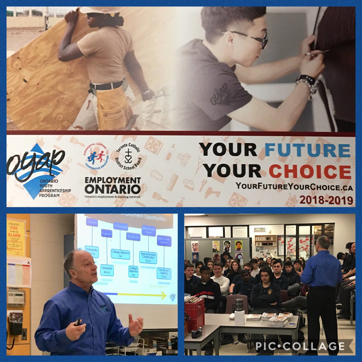 Thank you Mr. DiLoreto for sharing the opportunities available in the Ontario Youth Appreticeship Program with our students today. OYAP is a great program students can start while still in high school! <a href="/TCDSBPathways/">TCDSB Pathways</a> <a href="/TCDSB/">Toronto Catholic District School Board</a> <a href="/MPSJCOOP/">MPSJ COOP</a> <a href="/MalecStanley/">Stanley Malec</a> <a href="/MPSJGuidance/">MPSJ GUIDANCE</a>