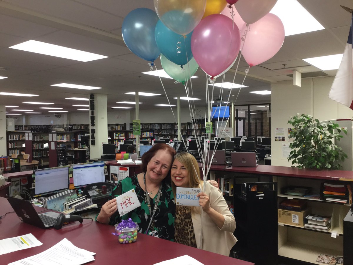 Happy Librarian’s Day to our wonderful Librarian and library asst. #WeAreYourCounselors #LibrarianDay @NISDTaft @NISDComArts @TaftHSLibrary