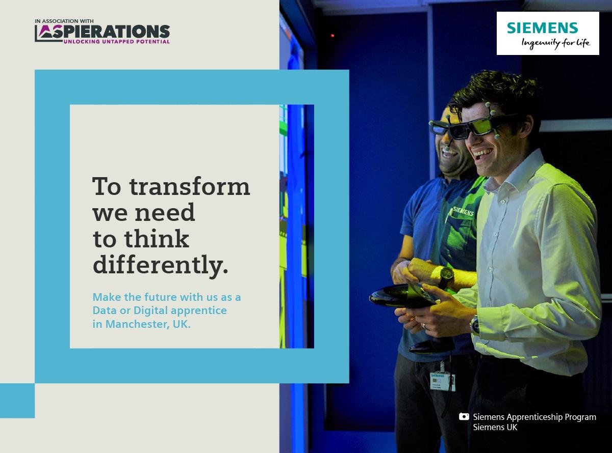 ASPIeRATIONSUK's tweet photo. Aspierations have partnered with Siemens to help hire Autistic talent for their Data Science &amp; Digital apprenticeship scheme in Manchester
Find out more here https://t.co/x47GEugAbh
#autism #autistic #asd #aspergers #autismawarenessweek #AutismAcceptance #AutismAwarenessMonth https://t.co/n7eoAZN2WM