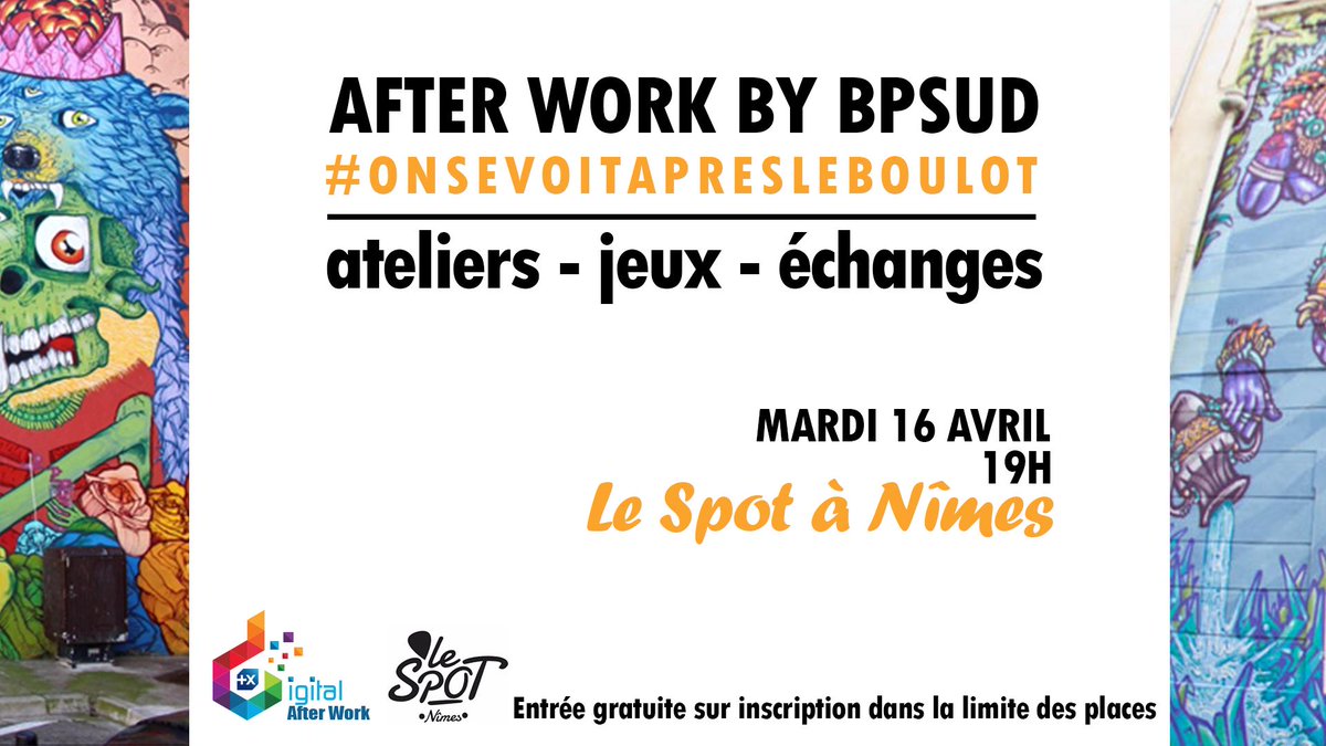 BanquePopSud's tweet photo. [SAVE THE DATE] #digital #afterwork #nimes 
Stay tuned : https://t.co/Gb3BRHd7v8
Inscriptions : https://t.co/OtVKEO9Xso
😉 https://t.co/5wKmUC59Er
