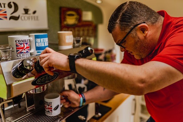 HelpforHeroes's tweet photo. "Roasted, Toasted and Poured By Veterans." ☕
Congratulations to Band of Brother Nigel on his launch of #Combat2Coffee. 🙌 After taking part in a Business Experience Course at our Colchester Recovery Centre, Nigel's dream has become a reality. 😃
👉https://t.co/5X9u88oBLc https://t.co/0Odutc5en2