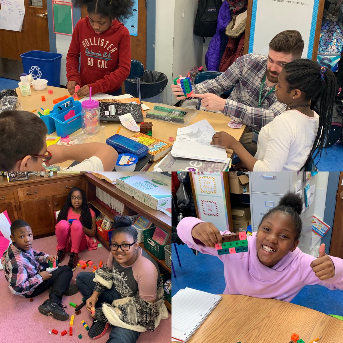 MrsPhile's tweet photo. Working on volume by building rectangular prisms. @TechieCrocs5th I borrowed this idea from you! #HESscholars @Wildcats_Land @HighlandsAP https://t.co/ELJc2IuGyN
