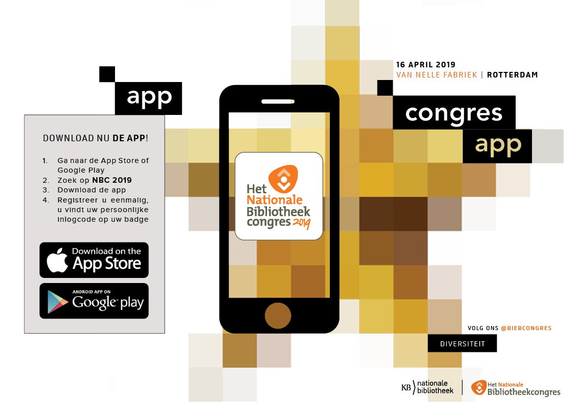 biebcongres's tweet photo. Heb jij de congresapp al? Uitleg en persoonlijke code staan in de mail met badge en op op de badge zelf (deelnemers) en mail met praktische info (sprekers en sponsoren). #congresapp #biebcongres #16aprilbethere @van_nelle #rotterdam https://t.co/Frpvf8jbbZ