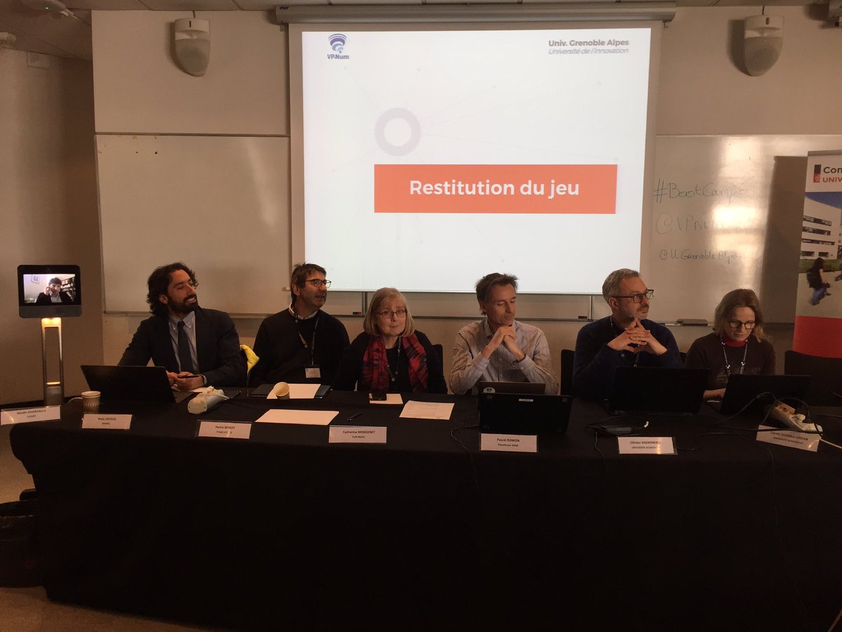 VpNum's tweet photo. #BootCamp6 Table Ronde sur les ressources pédagogiques avec différents acteurs concernés: Nady Hoyeck, Catherine Mongenet, Olivier Haemmerlé, Carole Schorlé-Stefan, Pascal Romon, Henri Benoît, Eve de Rodney, et à distance, tes Numérique Mehdi Gharsallah https://t.co/tYbXBNCHeN