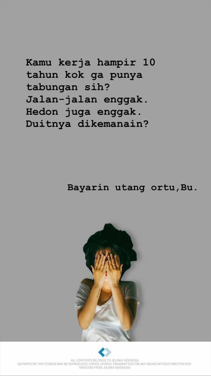 auntydifa's tweet photo. Klo ini msh jelas dikemanain uangnya. Tandanya dia anak berbakti. Yg menyedihkan itu klo kerja hampir 10thn, ga ada tabungan, ga menanggung biaya hidup ortu &amp; adik2, trs ga punya aset pula. Kasian ga sadar2 bhw dia hrs upgrade karier @Jouska_id https://t.co/AITNnvCeV4